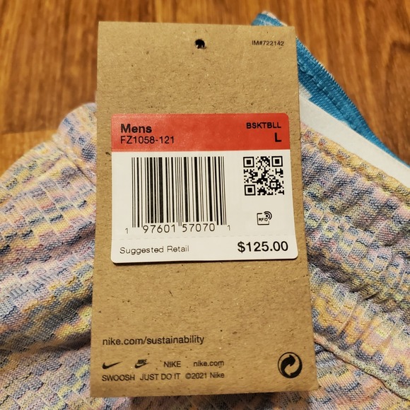 Nike LeBron Basketball Shorts Men Large White Blue Nike‎ Pro DNA 3n1 FZ1058-121 - Picture 8 of 10